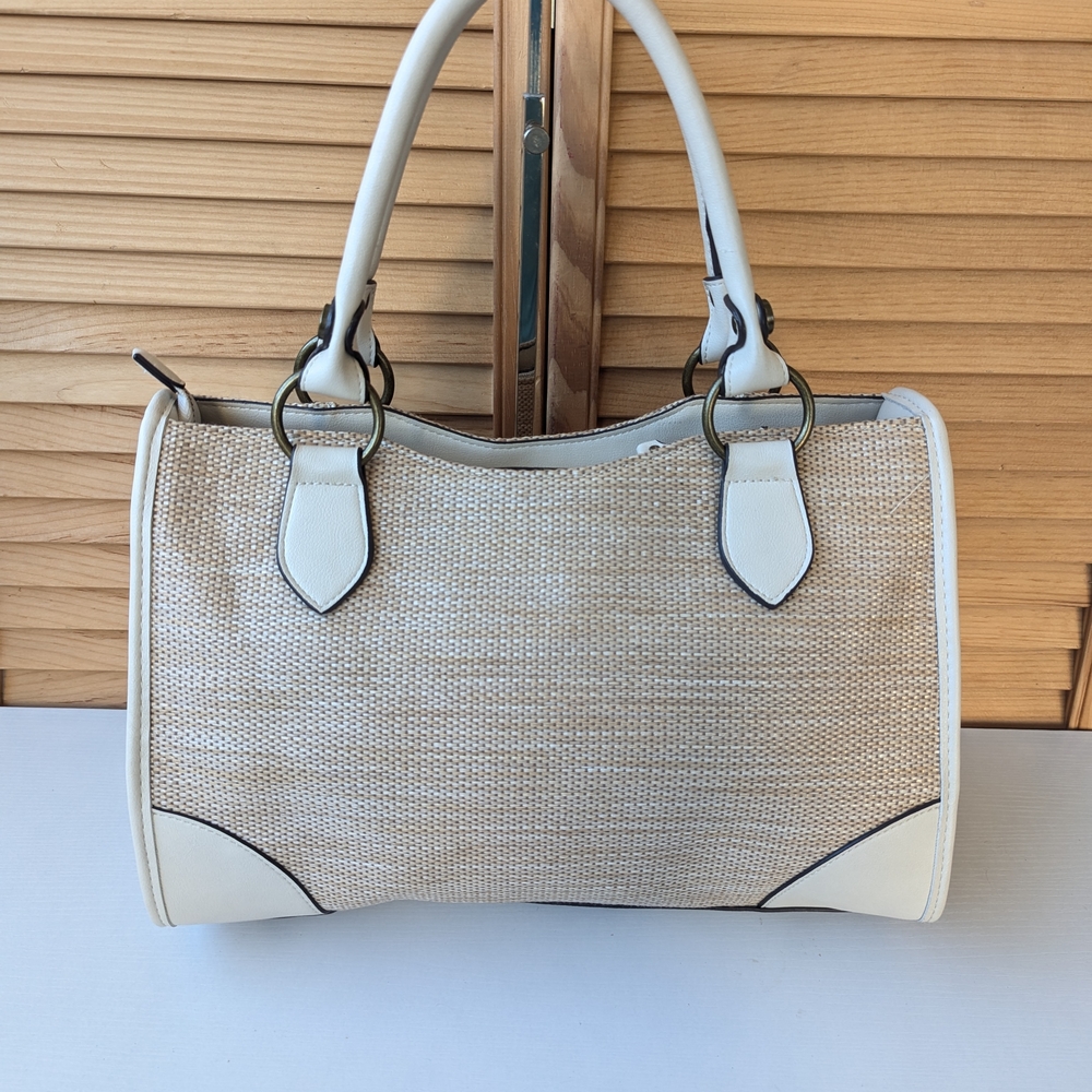 FRYE AND CO. Cream and Natural Woven Satchel - Picture 7 of 15